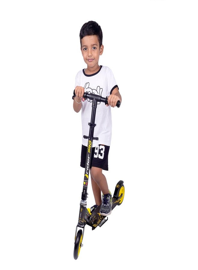 SPEEDFOX Metal Kick Scooter for Kids of Ages 5+Years | 2 Wheel Scooter | Foldable Design | 3 Adjustable Height with Rear Braking | Max Use Weight 50kg (Rider Pro) (Yellow) - Image 1